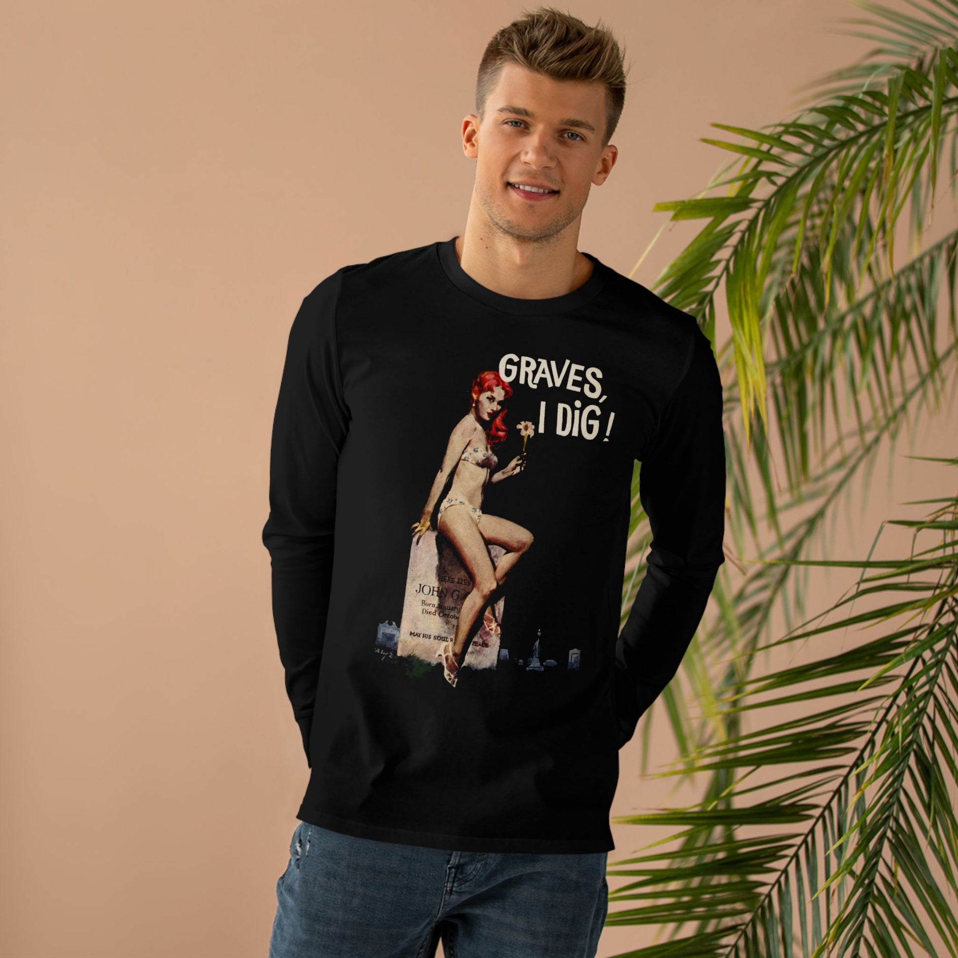 Graves I Dig Long Sleeve T-Shirt - Retro Au Go Go