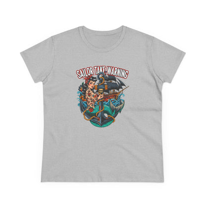 Sailor Take Warning Womens T-Shirt - Retro Au Go Go