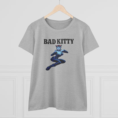 Bad Kitty Cat Woman Womens T Shirt