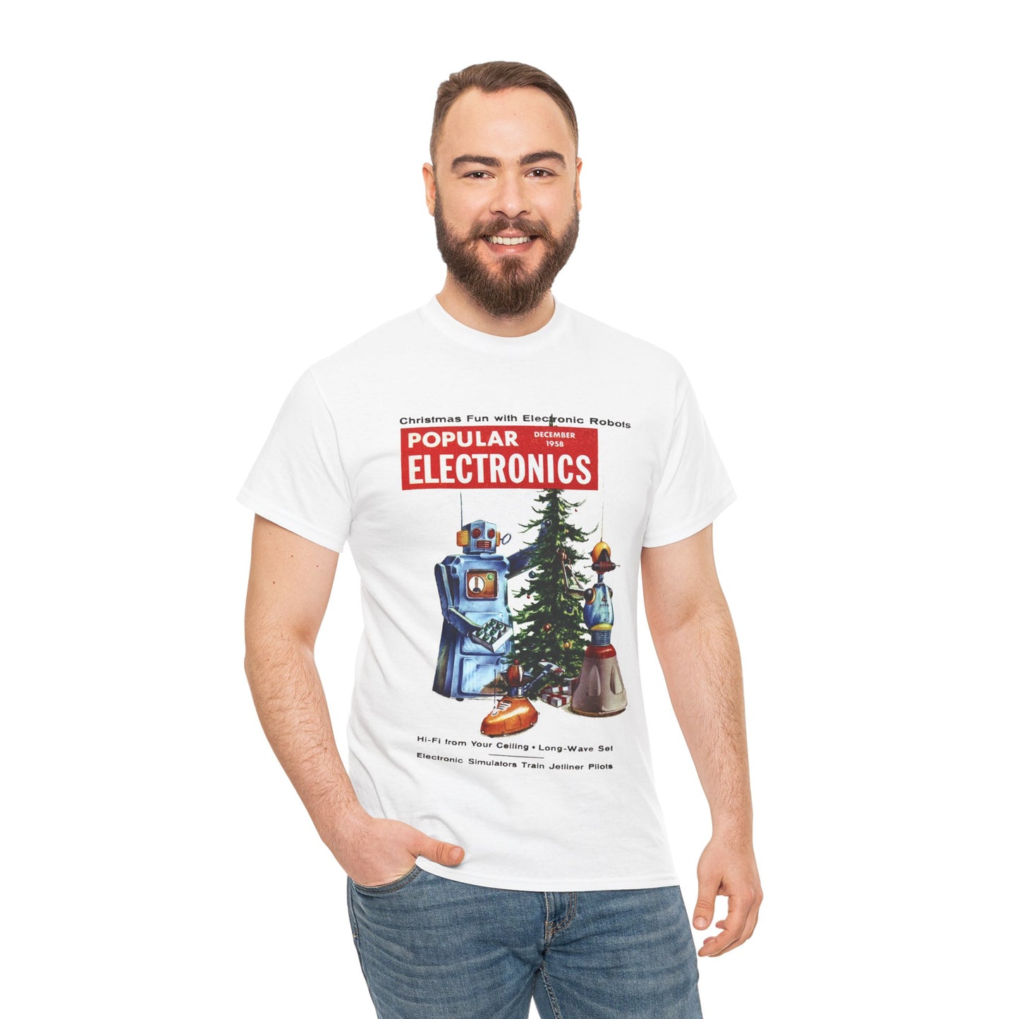Robots Christmas T-shirt - Retro Au Go Go