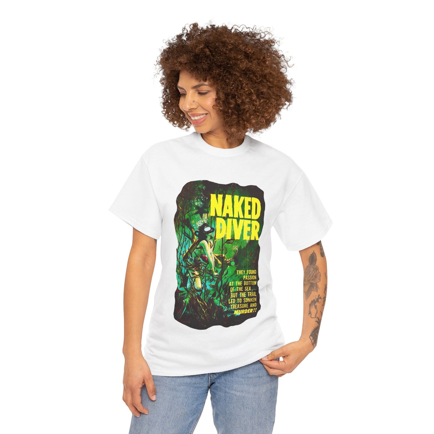 Naked Diver T-shirt - Retro Au Go Go