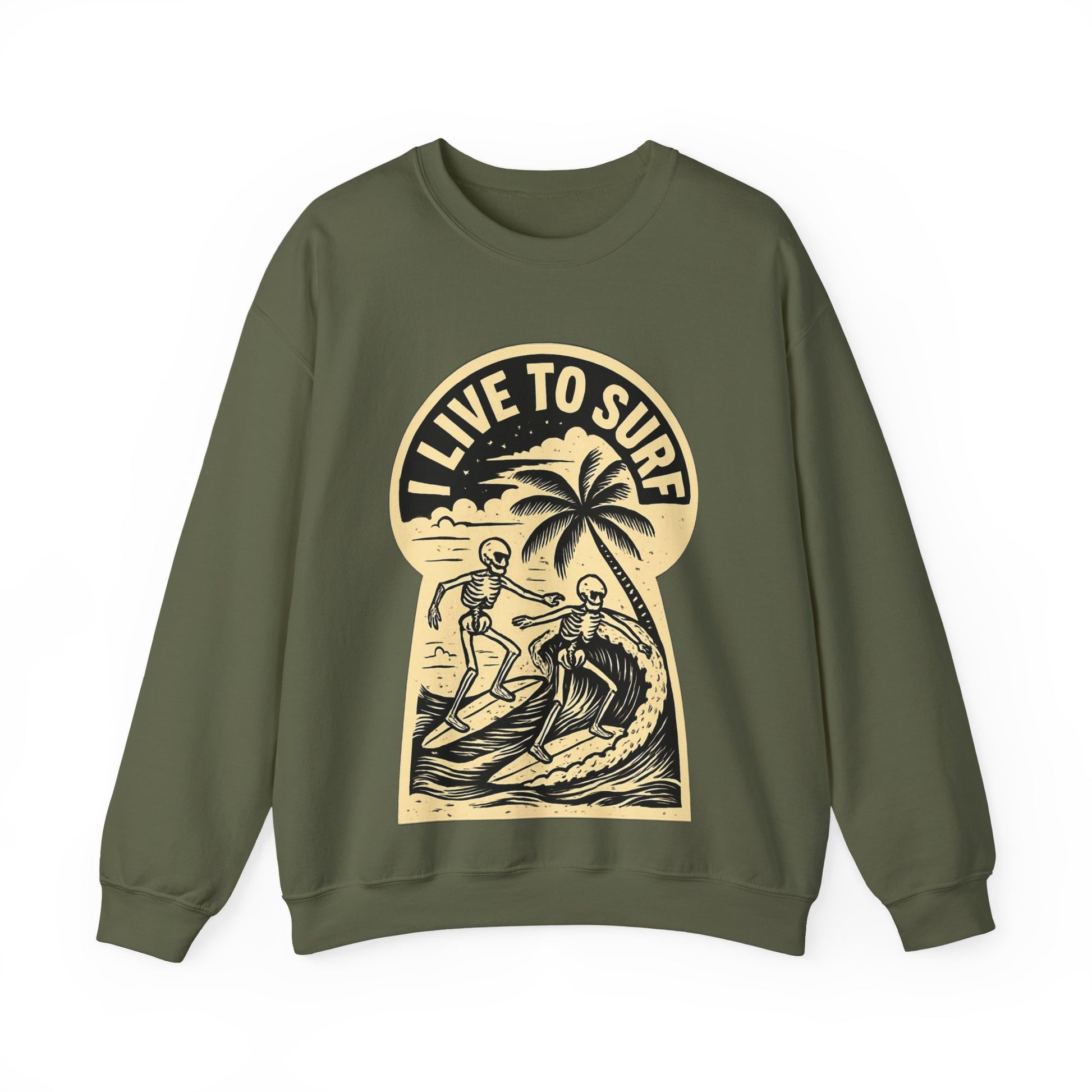 I Live To Surf Sweatshirt - Retro Au Go Go