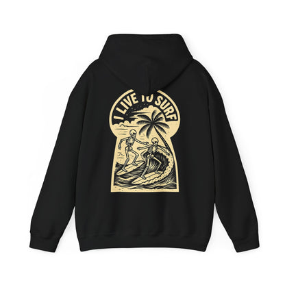 I Live To Surf Hooded Sweatshirt