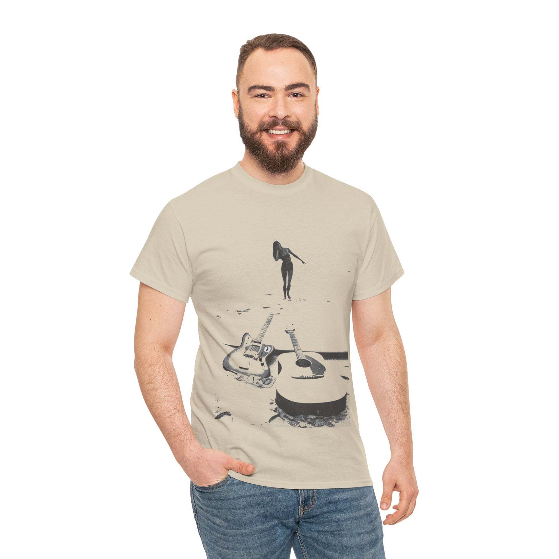 Bikini Beach Guitar T-shirt - Retro Au Go Go