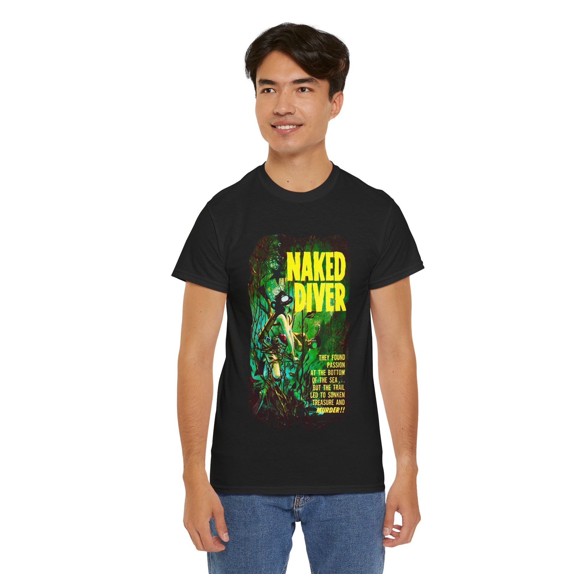 Naked Diver T-shirt - Retro Au Go Go