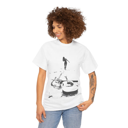 Bikini Beach Guitar T-shirt - Retro Au Go Go