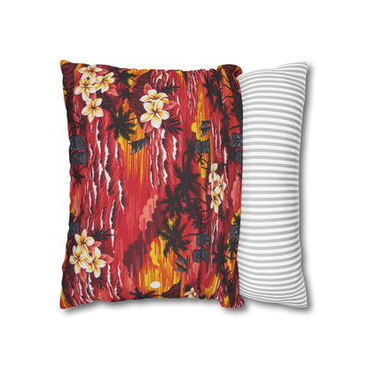Red Tiki Hawaiian Cushion Cover - Retro Au Go Go