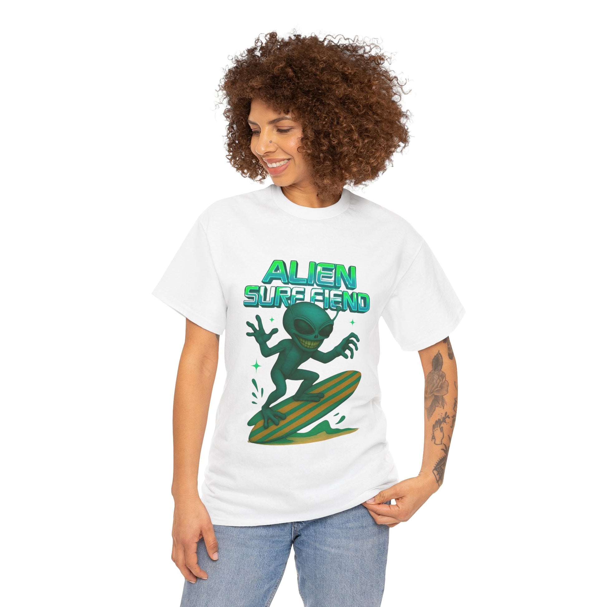 Alien Surf Fiend T-shirt - Retro Au Go Go
