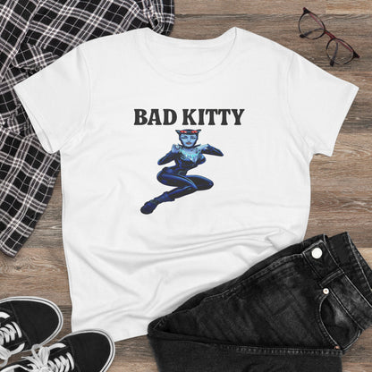 Bad Kitty Cat Woman Womens T Shirt