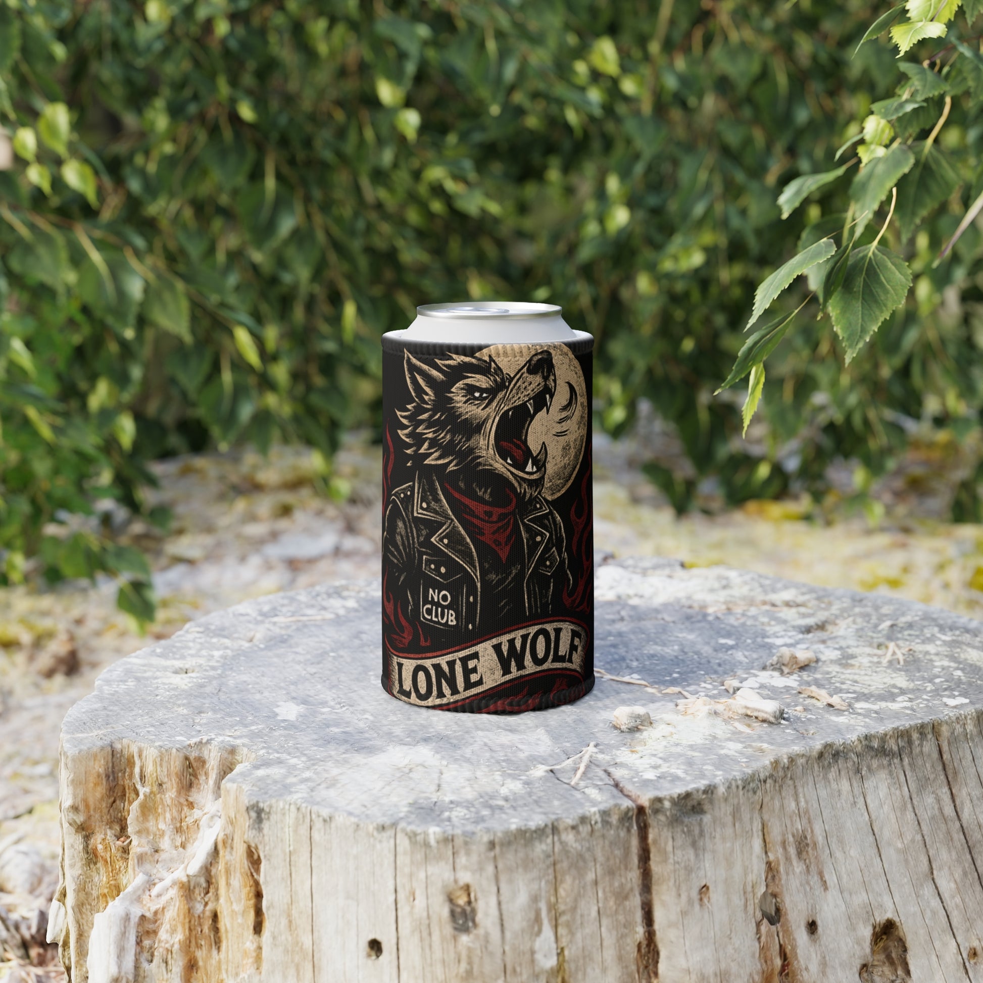 No Club Lone Wolf Stubby Cooler - Retro Au Go Go