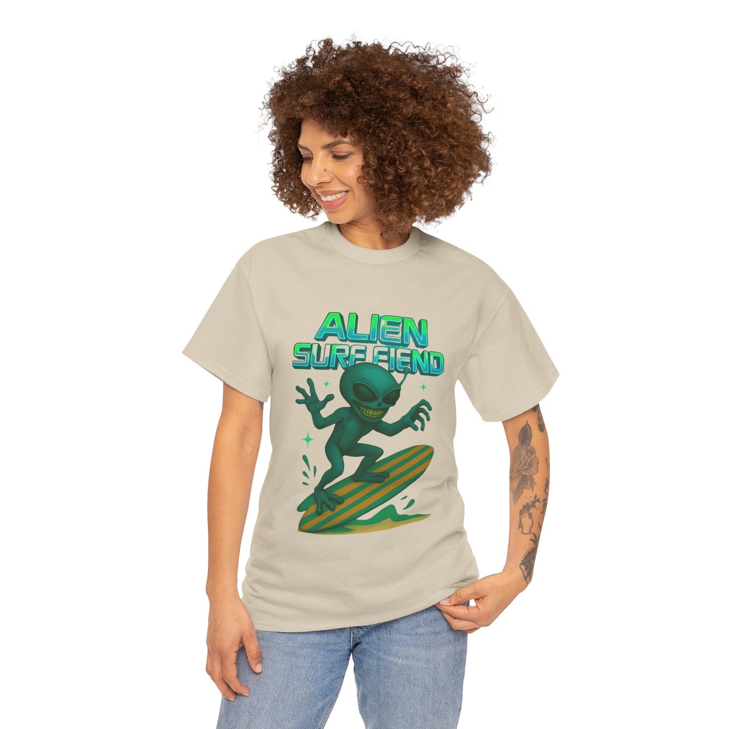Alien Surf Fiend T-shirt - Retro Au Go Go