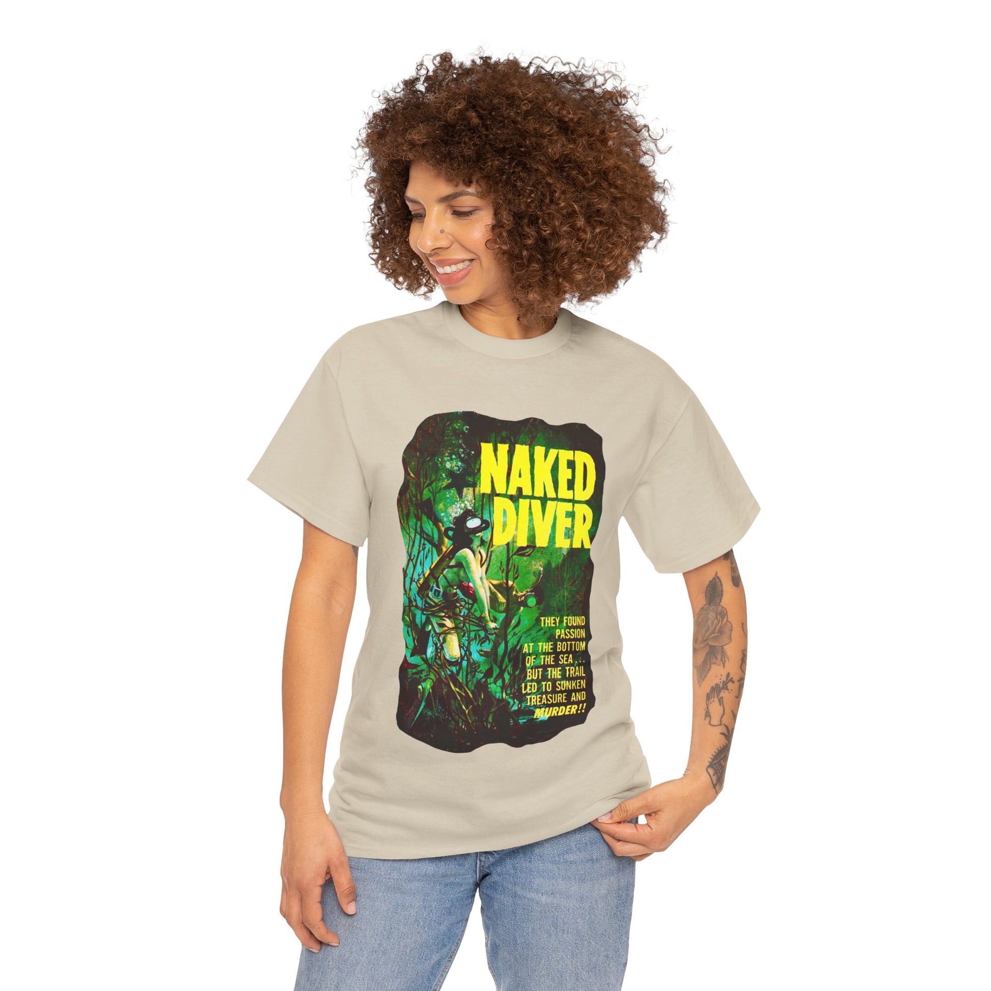 Naked Diver T-shirt - Retro Au Go Go