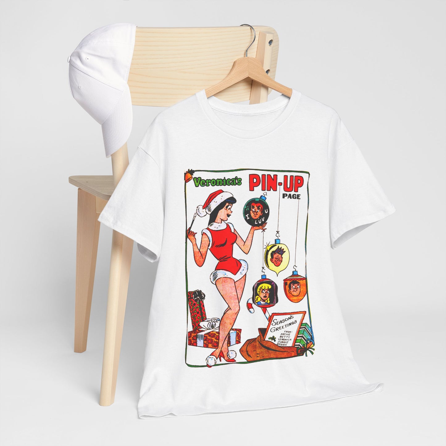 Veronica's Pinup Christmas T-shirt - Retro Au Go Go