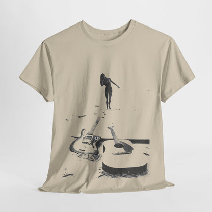 Bikini Beach Guitar T-shirt - Retro Au Go Go