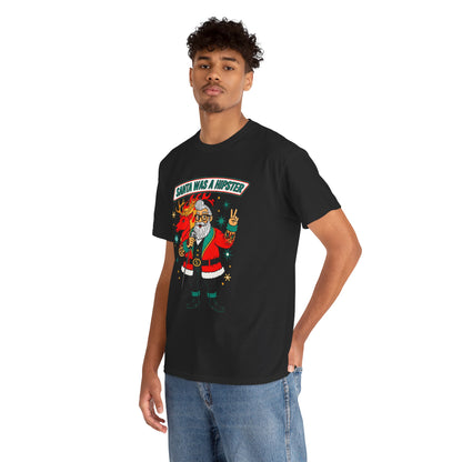Santa Was A Hipster Christmas T-shirt - Retro Au Go Go