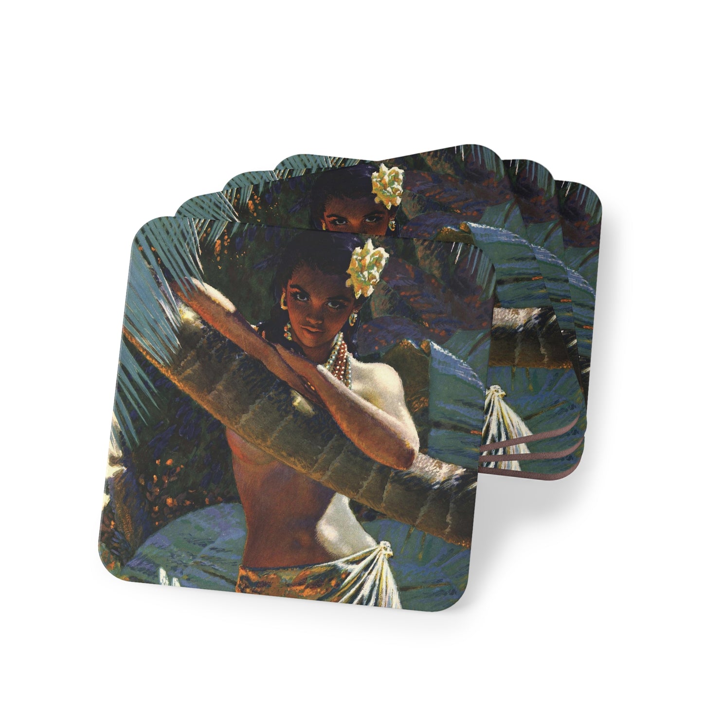Hawaiian Beauty Coaster Set Of 4 - Retro Au Go Go