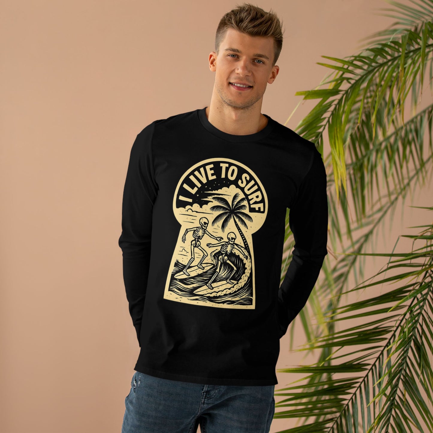 I Live To Surf Long Sleeve T-Shirt - Retro Au Go Go
