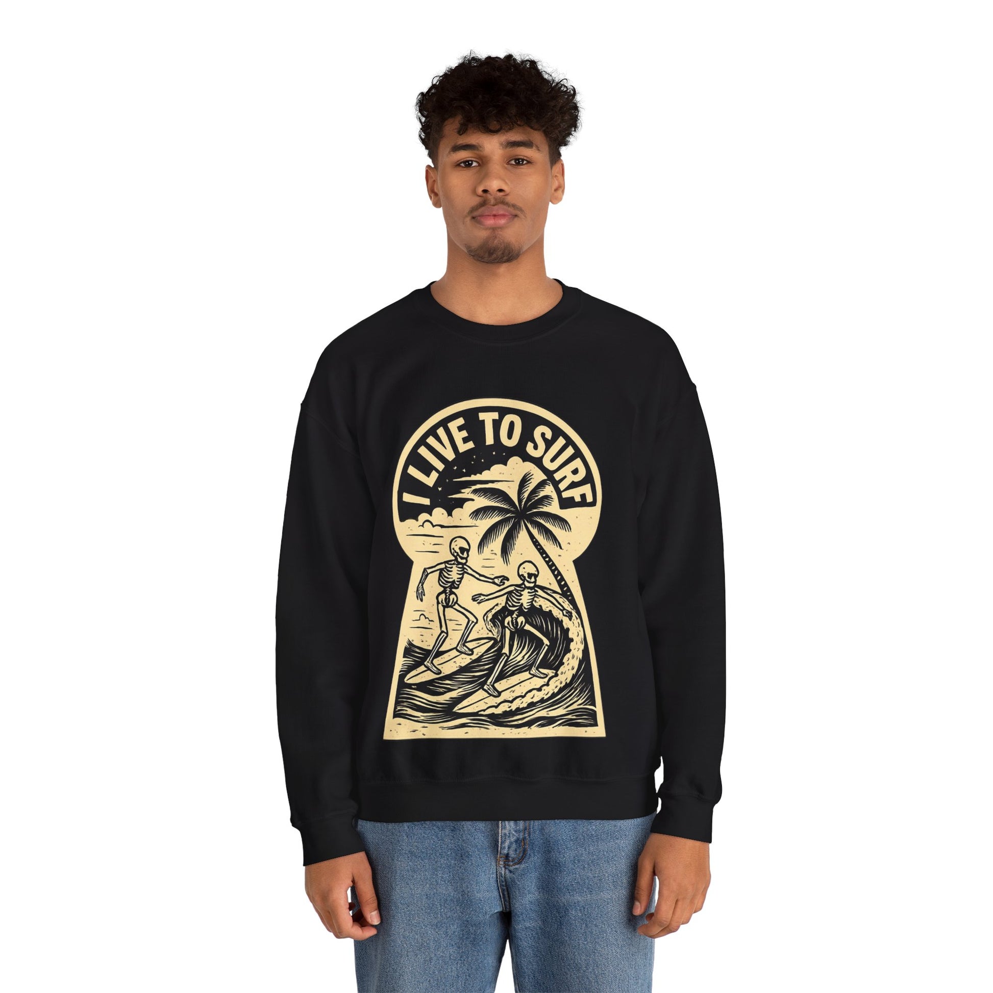 I Live To Surf Sweatshirt - Retro Au Go Go