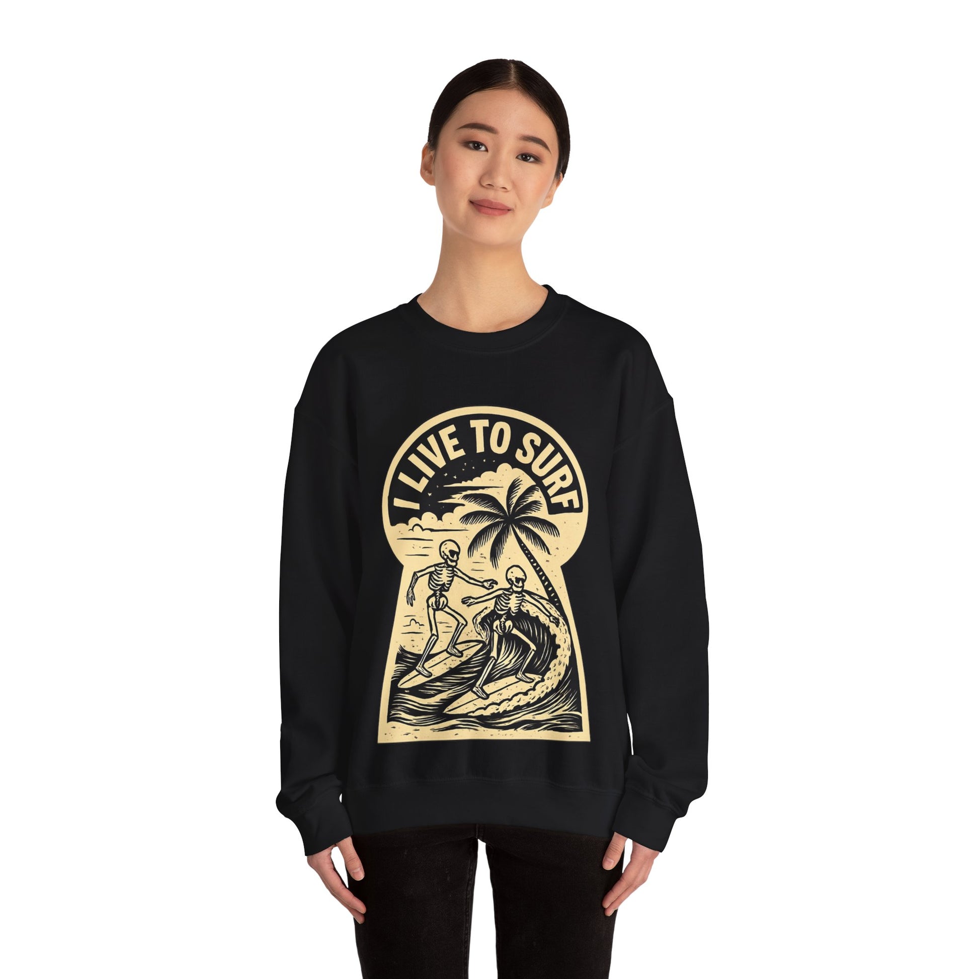 I Live To Surf Sweatshirt - Retro Au Go Go
