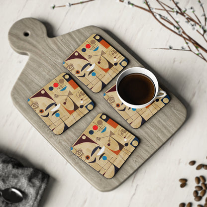 Atomic Shapes Coaster Set of 4 - Retro Au Go Go