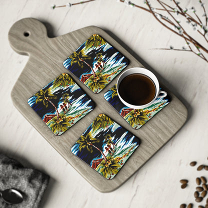 Twin Hula Girls Coaster Set - Retro Au Go Go
