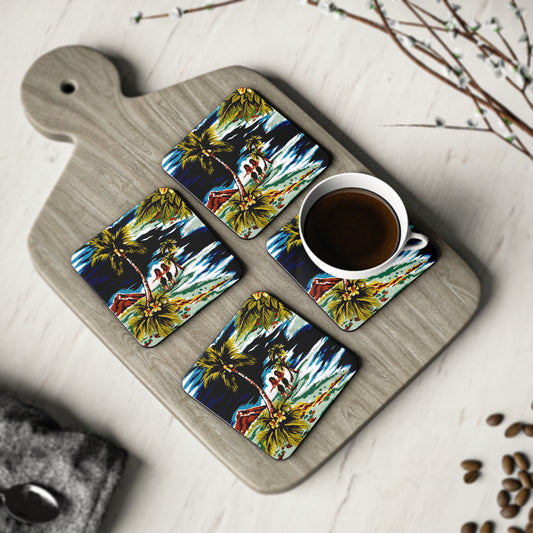 Twin Hula Girls Coaster Set - Retro Au Go Go
