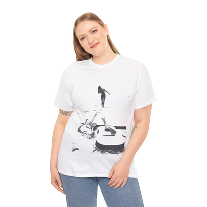Bikini Beach Guitar T-shirt - Retro Au Go Go