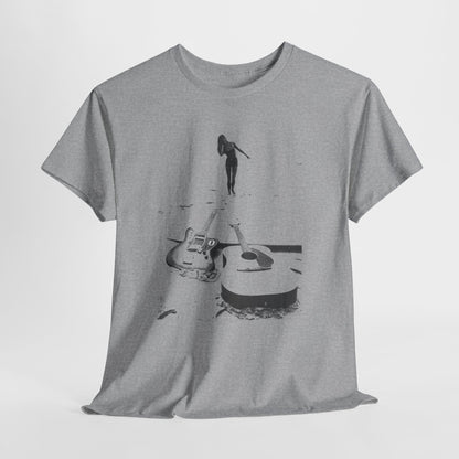 Bikini Beach Guitar T-shirt - Retro Au Go Go