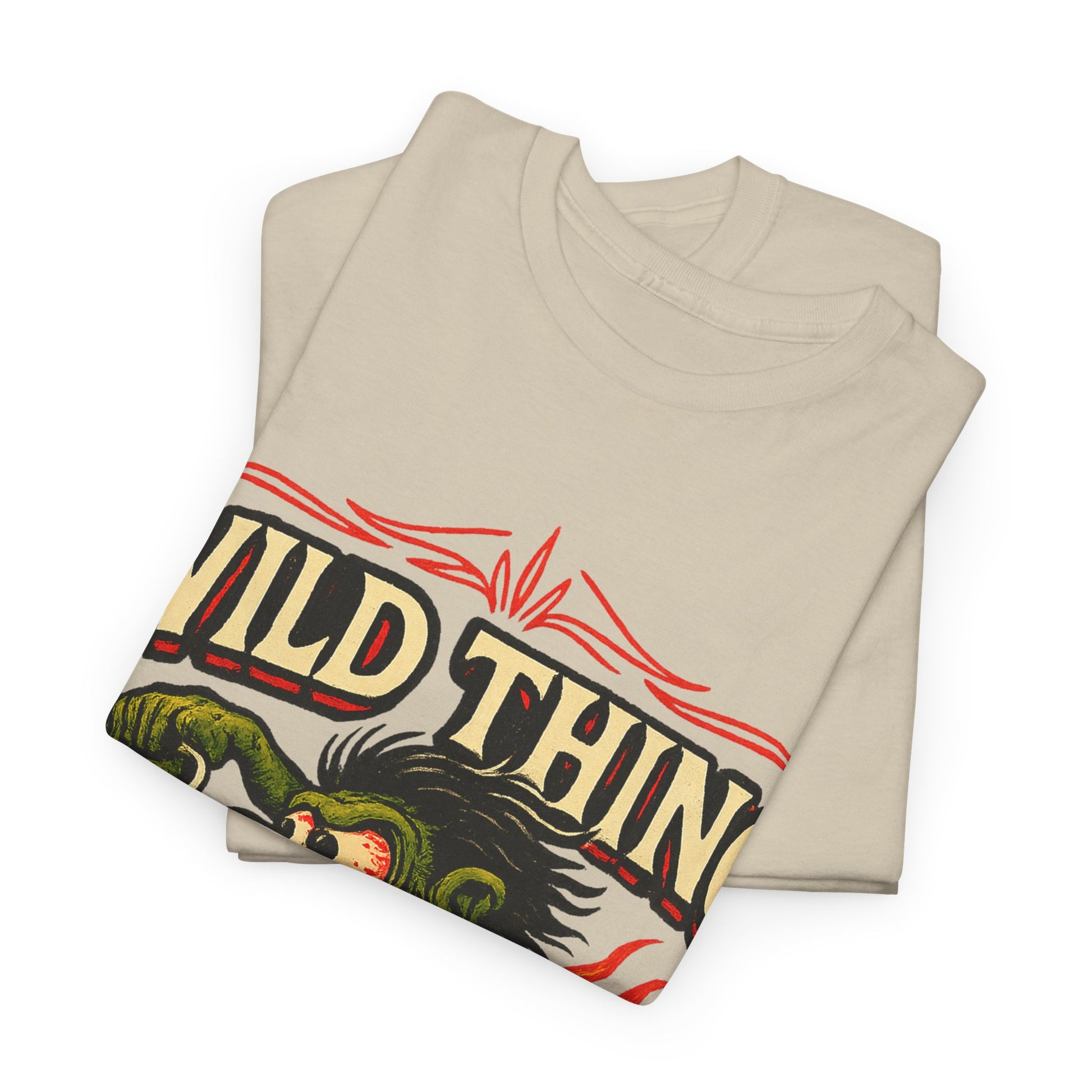 Wild Thing – Fire - Breathing Greaser Biker from Hell’s Highway T-Shirt - Retro Au Go Go