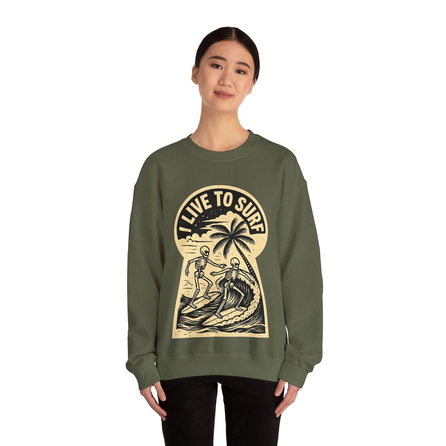 I Live To Surf Sweatshirt - Retro Au Go Go