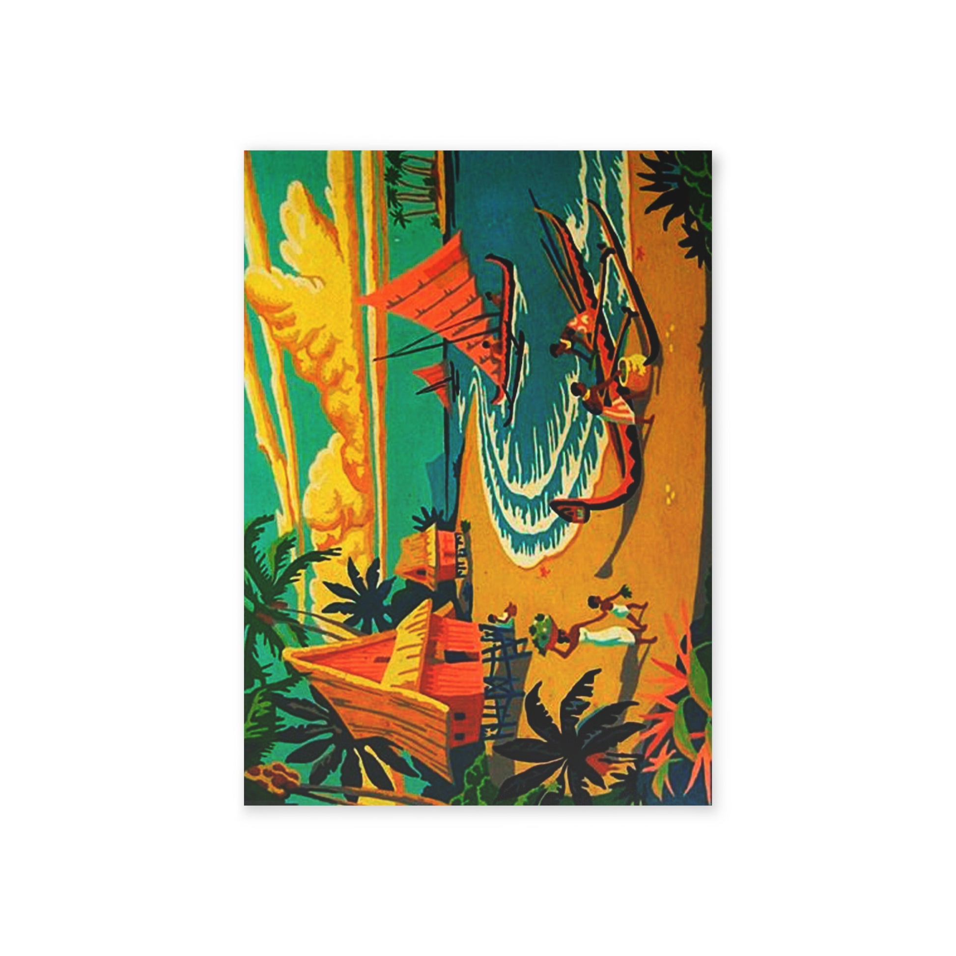 Post Card (One - Sided Print) - Vintage Island Scene - Retro Au Go Go