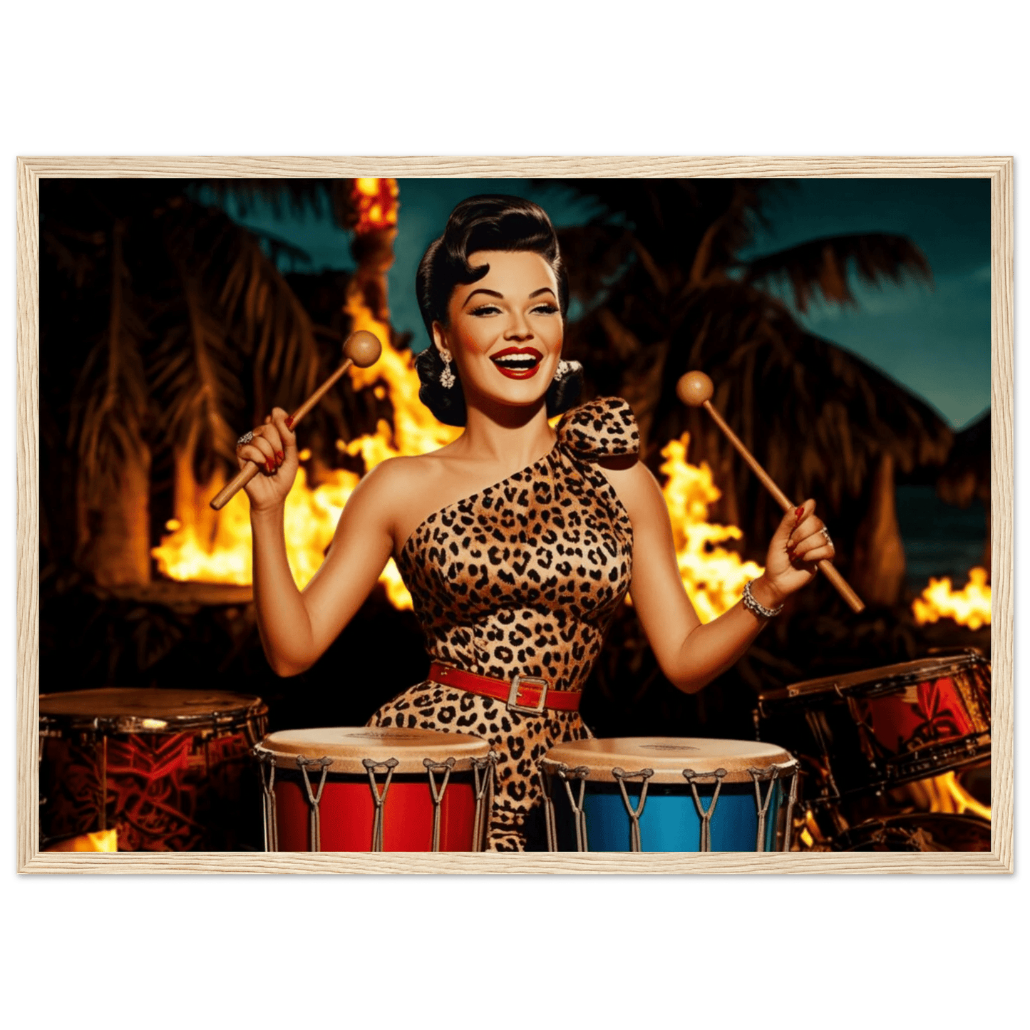 Fine Art Wooden Framed Poster - Retro Au Go Go