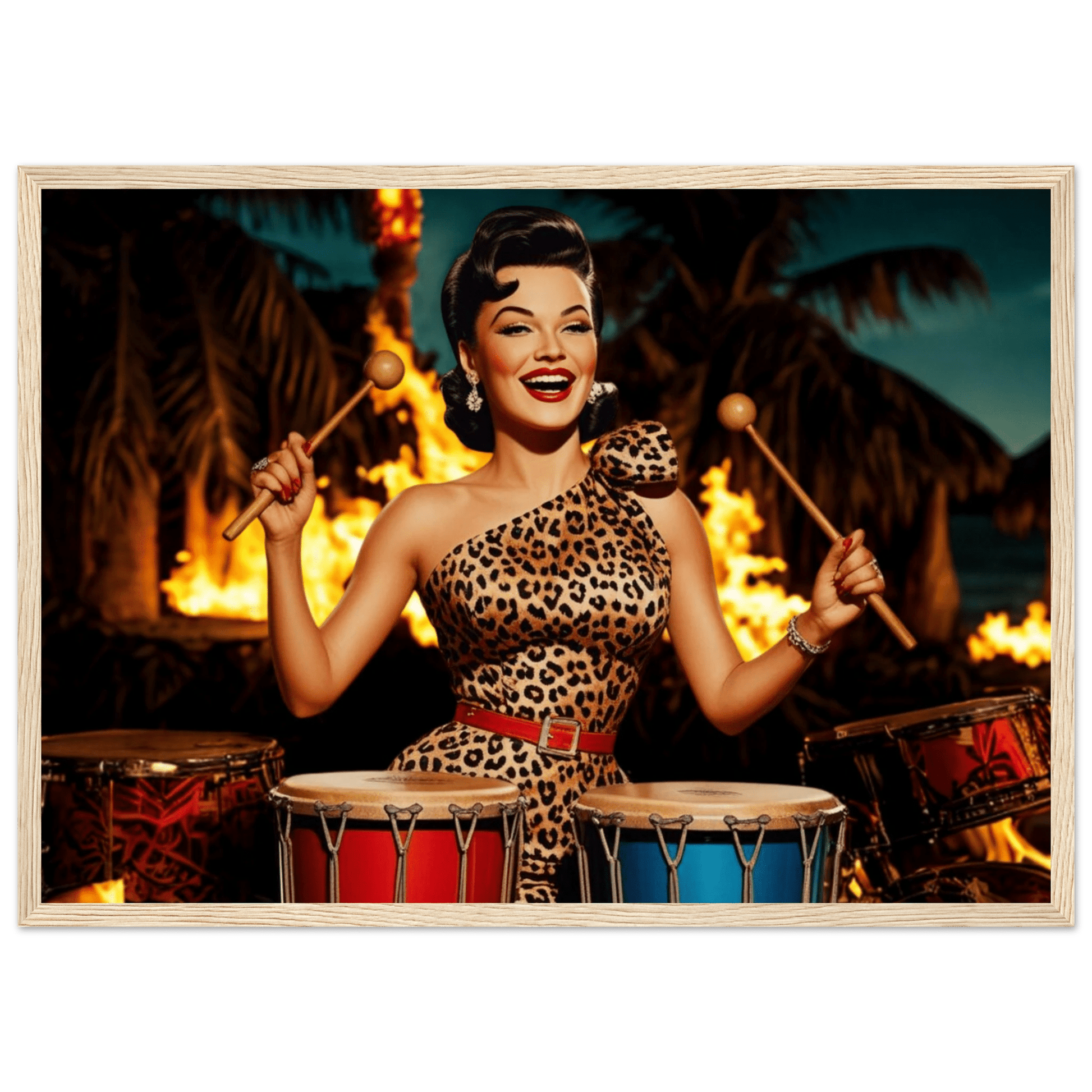 Fine Art Wooden Framed Poster - Retro Au Go Go