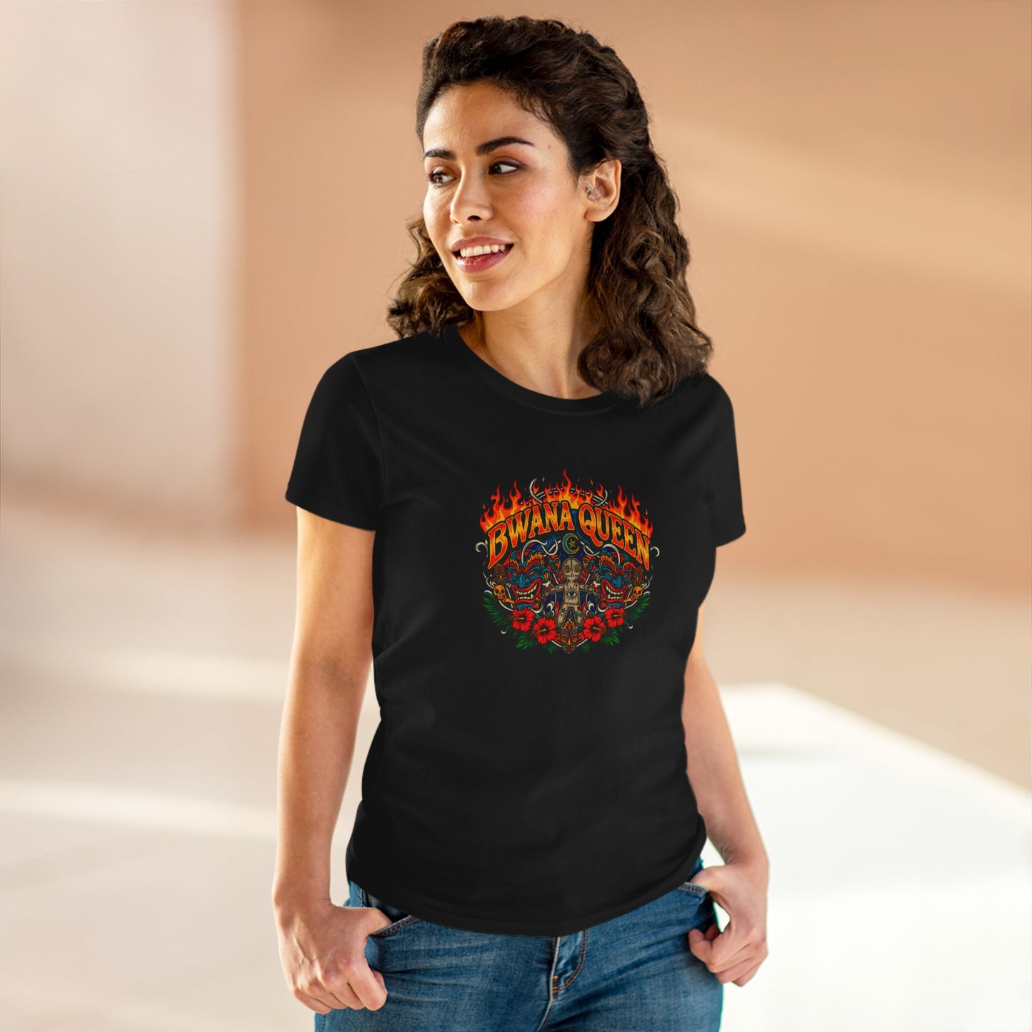 Bwana Queen Womens T-Shirt - Retro Au Go Go