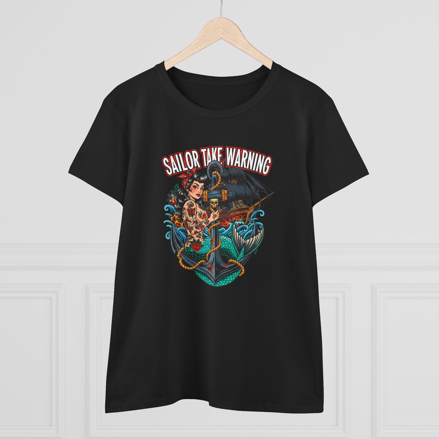 Sailor Take Warning Womens T-Shirt - Retro Au Go Go