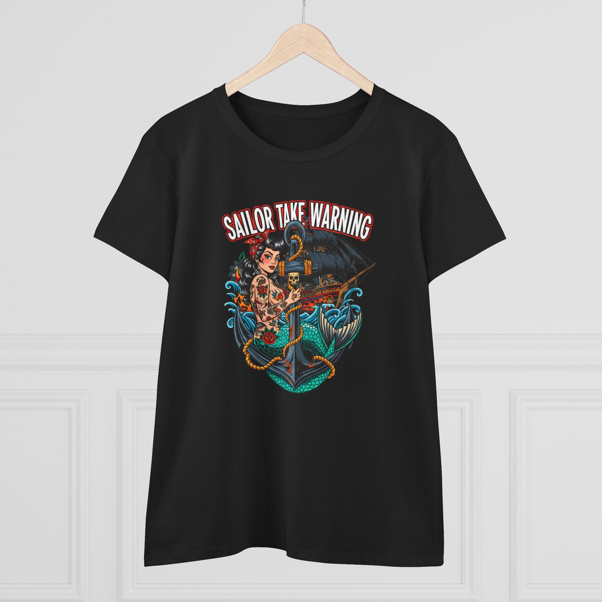 Sailor Take Warning Womens T-Shirt - Retro Au Go Go