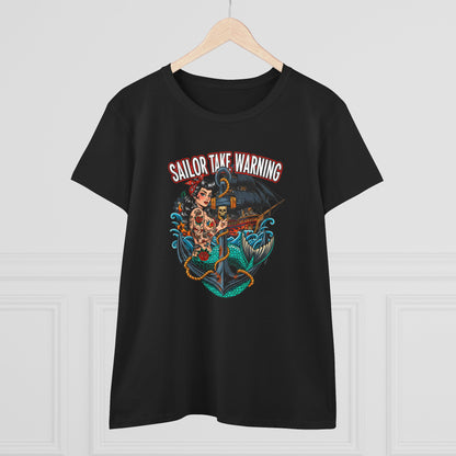 Sailor Take Warning Womens T-Shirt - Retro Au Go Go