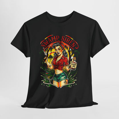 Swamp Siren Dangerous Pinup Rockabilly Kustom Kulture Lowbrow T-Shirt - Retro Au Go Go