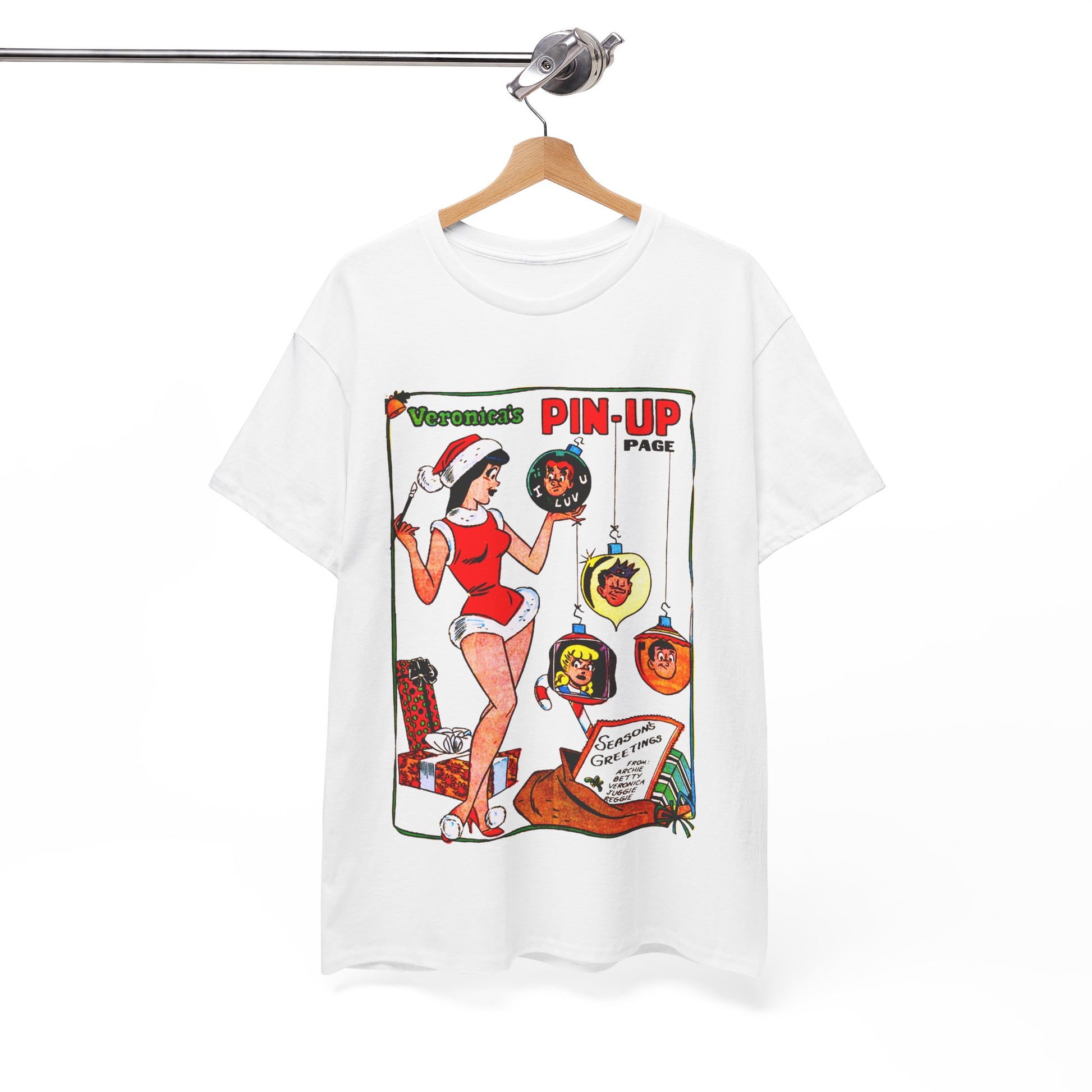 Veronica's Pinup Christmas T-shirt - Retro Au Go Go