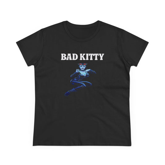 Bad Kitty Cat Woman Womens T Shirt