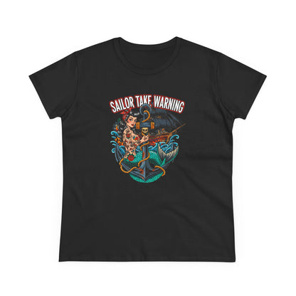 Sailor Take Warning Womens T-Shirt - Retro Au Go Go