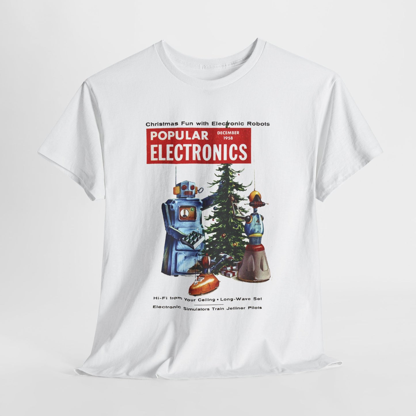 Robots Christmas T-shirt - Retro Au Go Go
