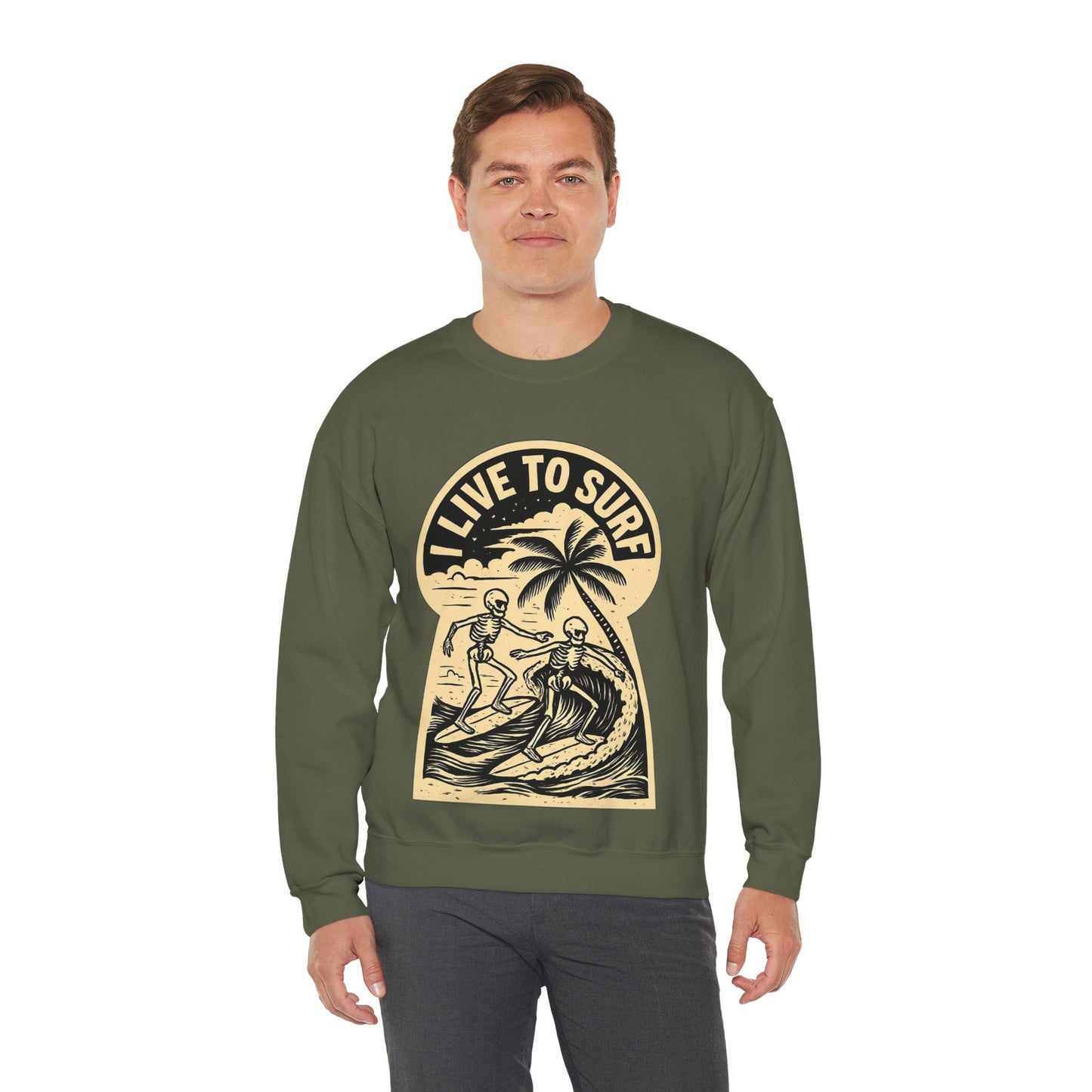 I Live To Surf Sweatshirt - Retro Au Go Go