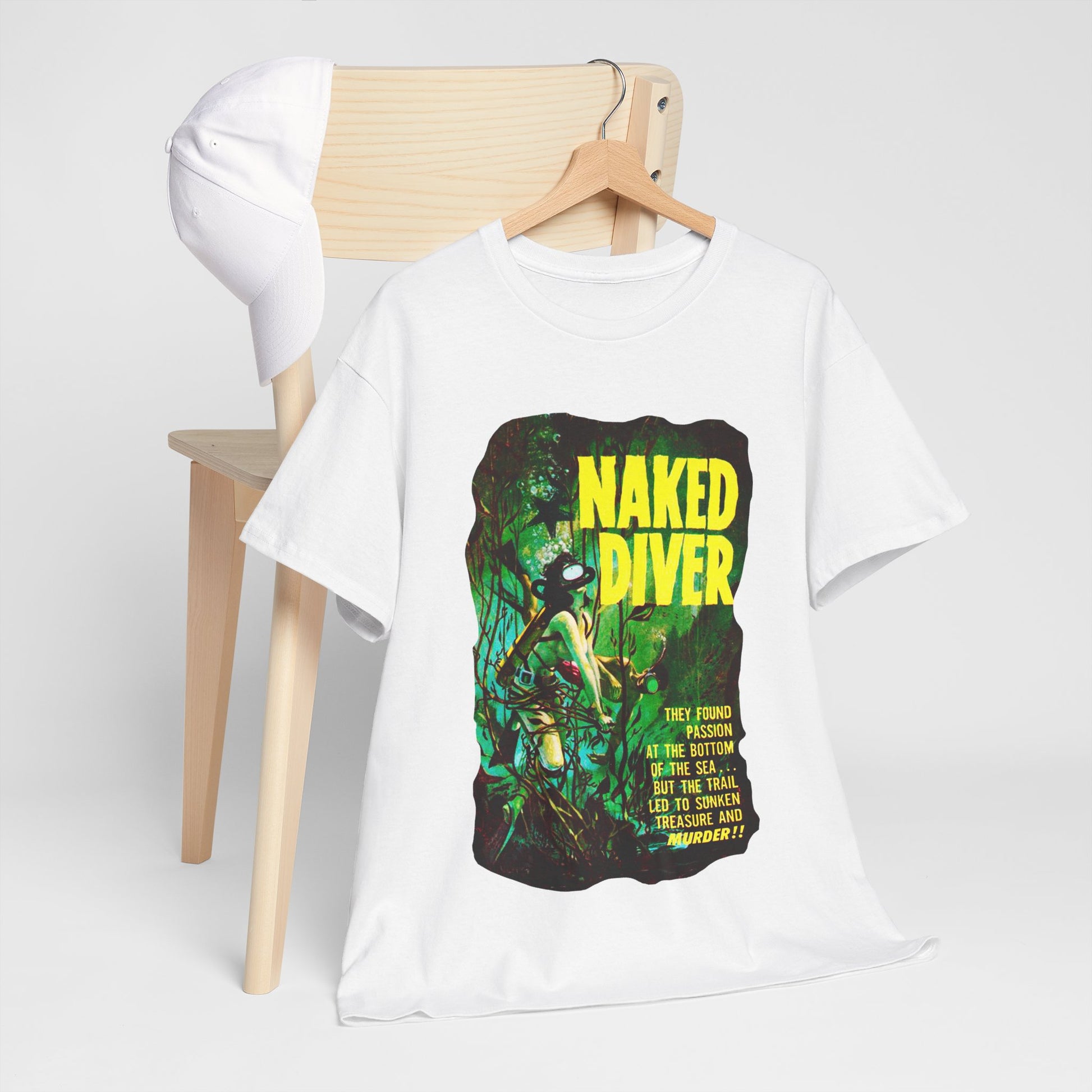 Naked Diver T-shirt - Retro Au Go Go