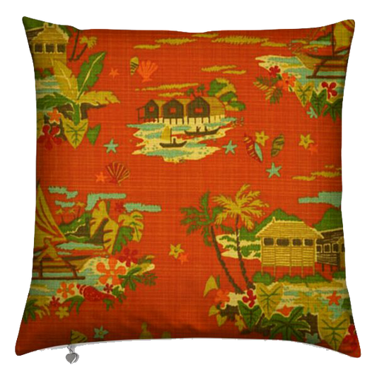 Tangerine Hawaiian Islands  Cushion Cover