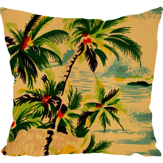 Vintage Retro Hawaiian Print Cushion Cover