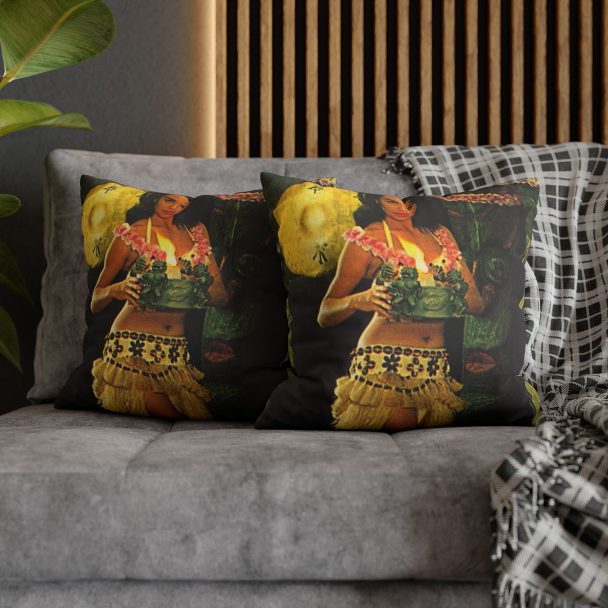 Hula Girl Kava Cushion Cover - Retro Au Go Go