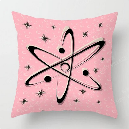 Atomic Pink Starburst Cushion Cover